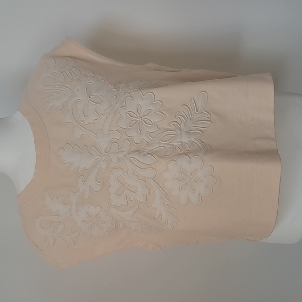 Anthropologie Peach Terry Knit Top